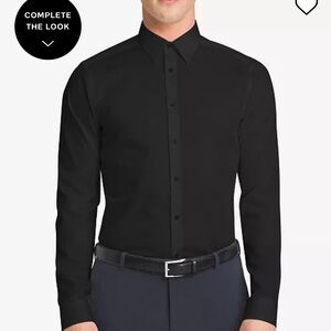 Calvin Klein Men's Slim-Fit Non-Iron black dress shirt